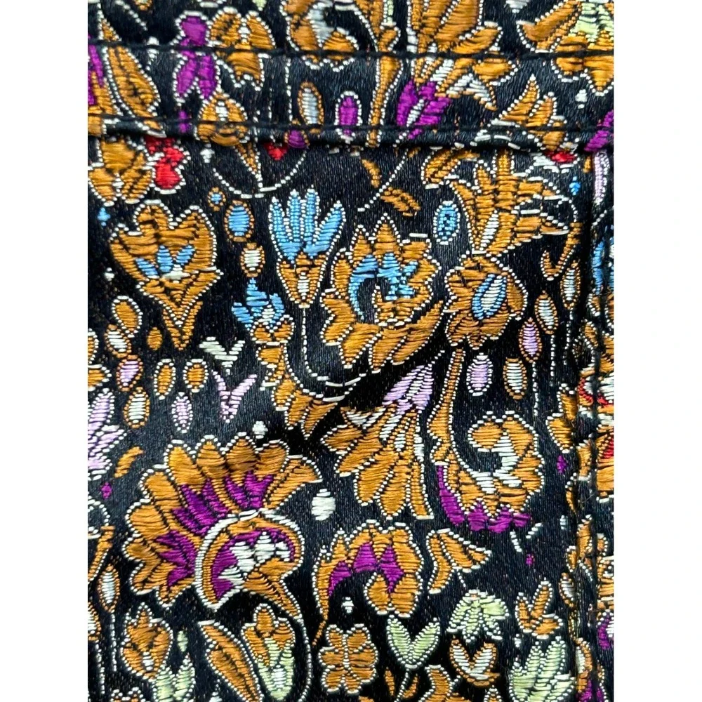 Coldwater Creek Jacket Women L‎ Multicolor Floral Tapestry Jacquard Button Front